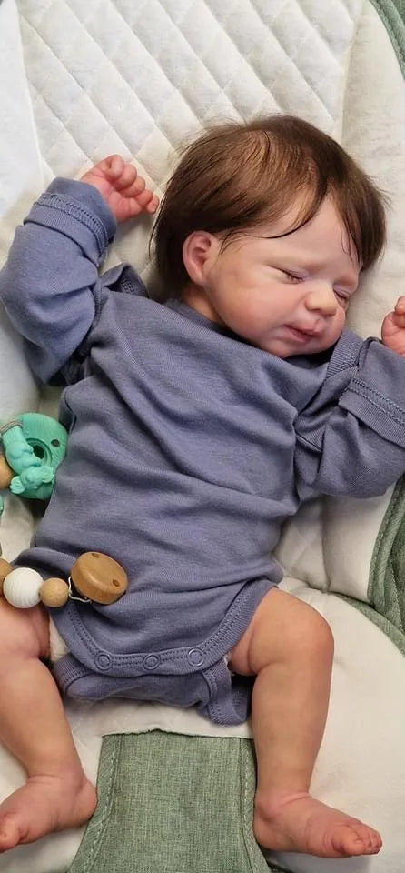 19inch Newborn Baby Soft Body Reborn Doll Lifelike Soft Touch Cuddly Baby Pascale Multiple Layers Painting 3D Skin