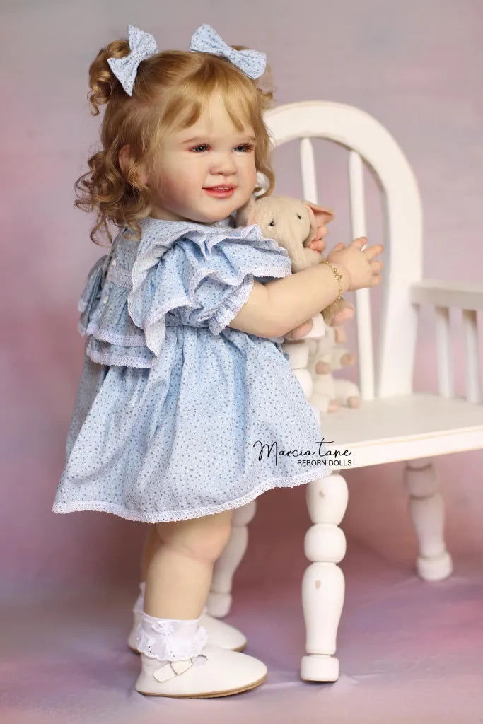 28inch Reborn doll kit Renata Soft vinyl fresh color with eyes and cloth body DIY Doll Part
