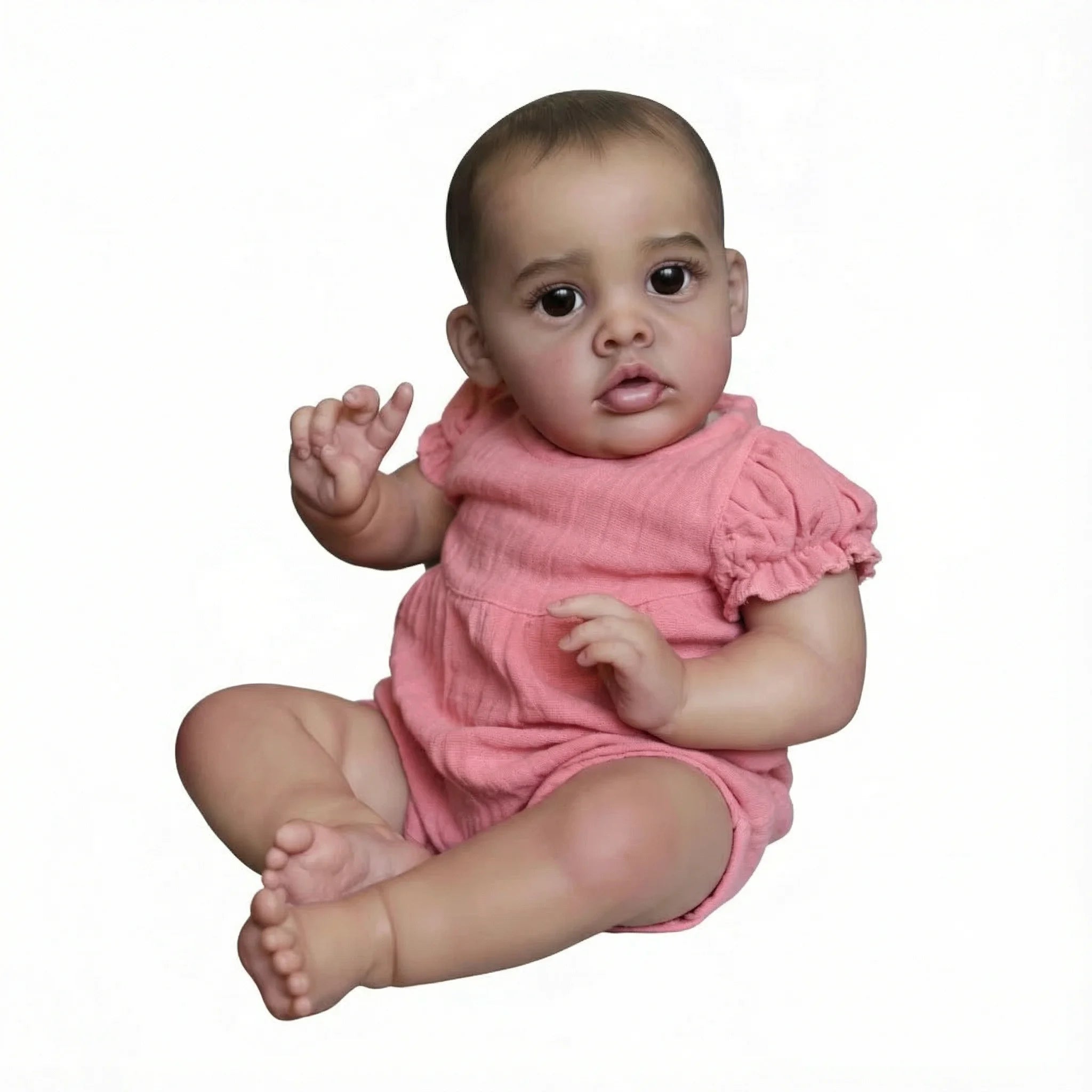 22Inch Benjamin Soft Vinyl Newborn Baby Reborn Doll Babies Dolls Lifelike Real Bebe Doll Dark Skin Birthday Xmas Gift