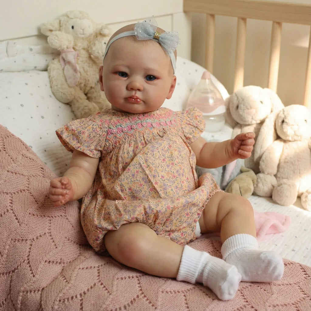 19inch Lali Soft Body Newborn Baby Reborn Doll Lifelike Soft Touch Cuddly Baby Multiple Layers Painting 3D Skin
