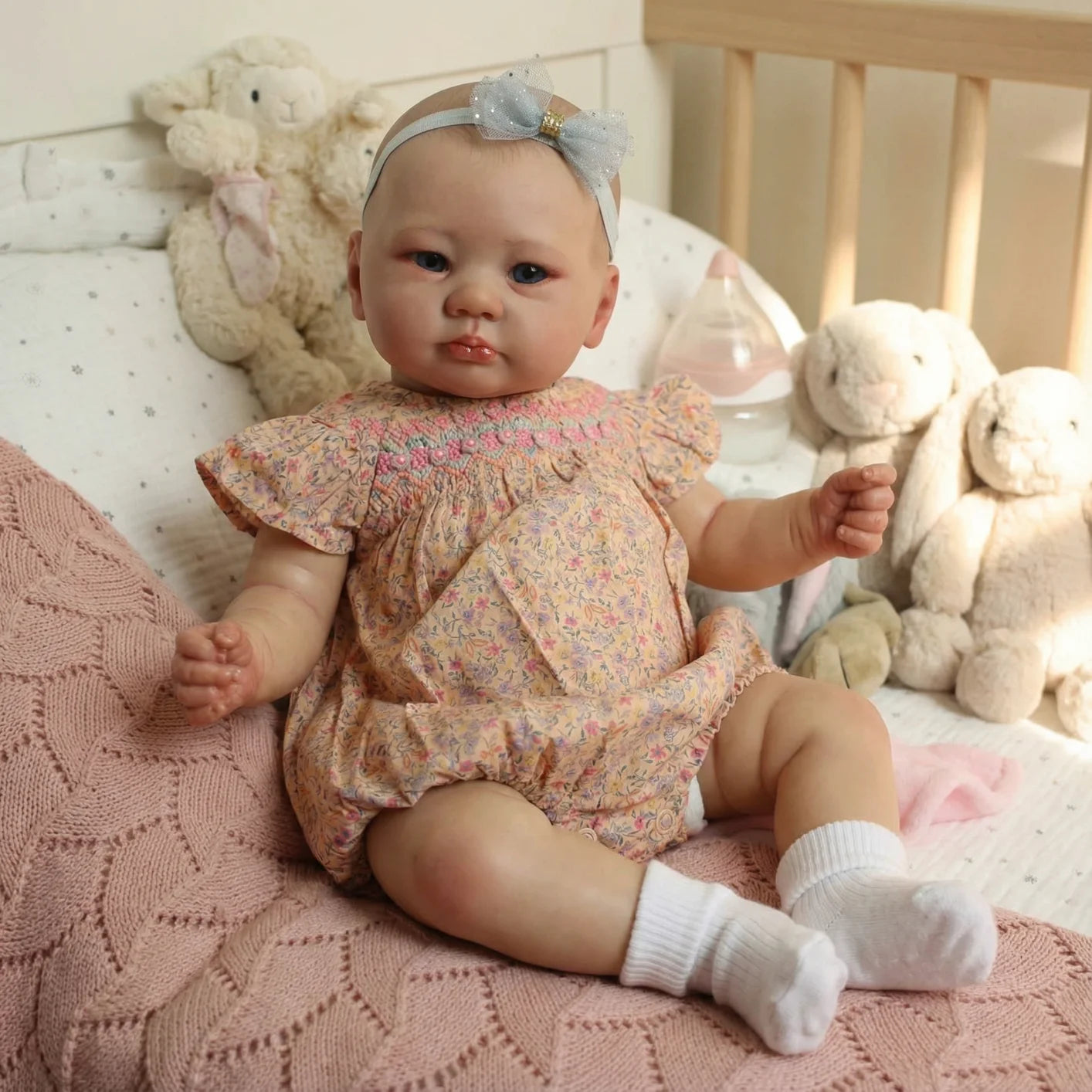 19inch Lali Soft Body Newborn Baby Reborn Doll Lifelike Soft Touch Cuddly Baby Multiple Layers Painting 3D Skin