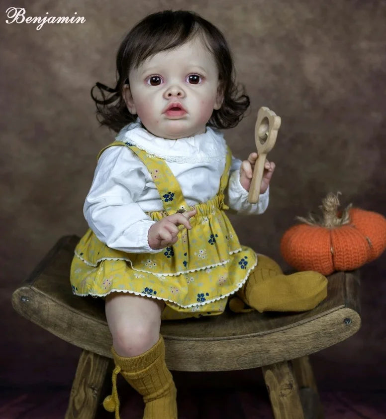 22inch Unfinished Doll  New Limited Edition Reborn Doll Kit Benjamin With Cloth Body and Eyes
