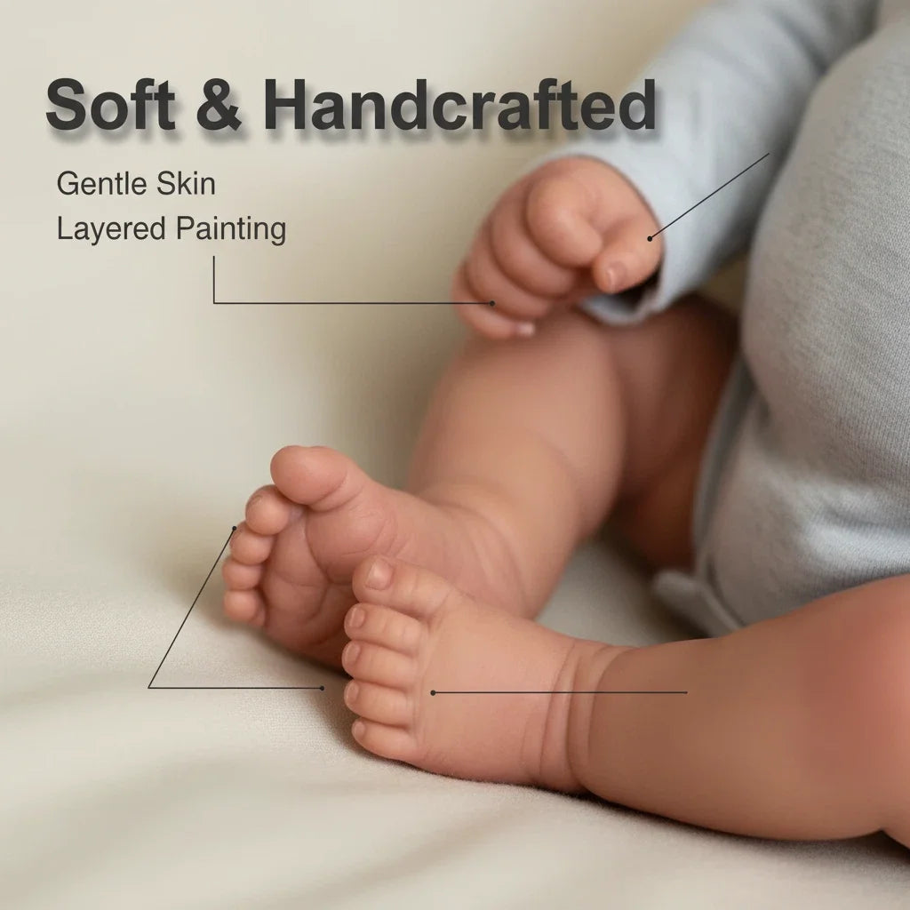 20'' Hand Painting 3D Skin with Visbile Veins with Root Hair Reborn Gounchi Collectible Art Doll for Children Gift