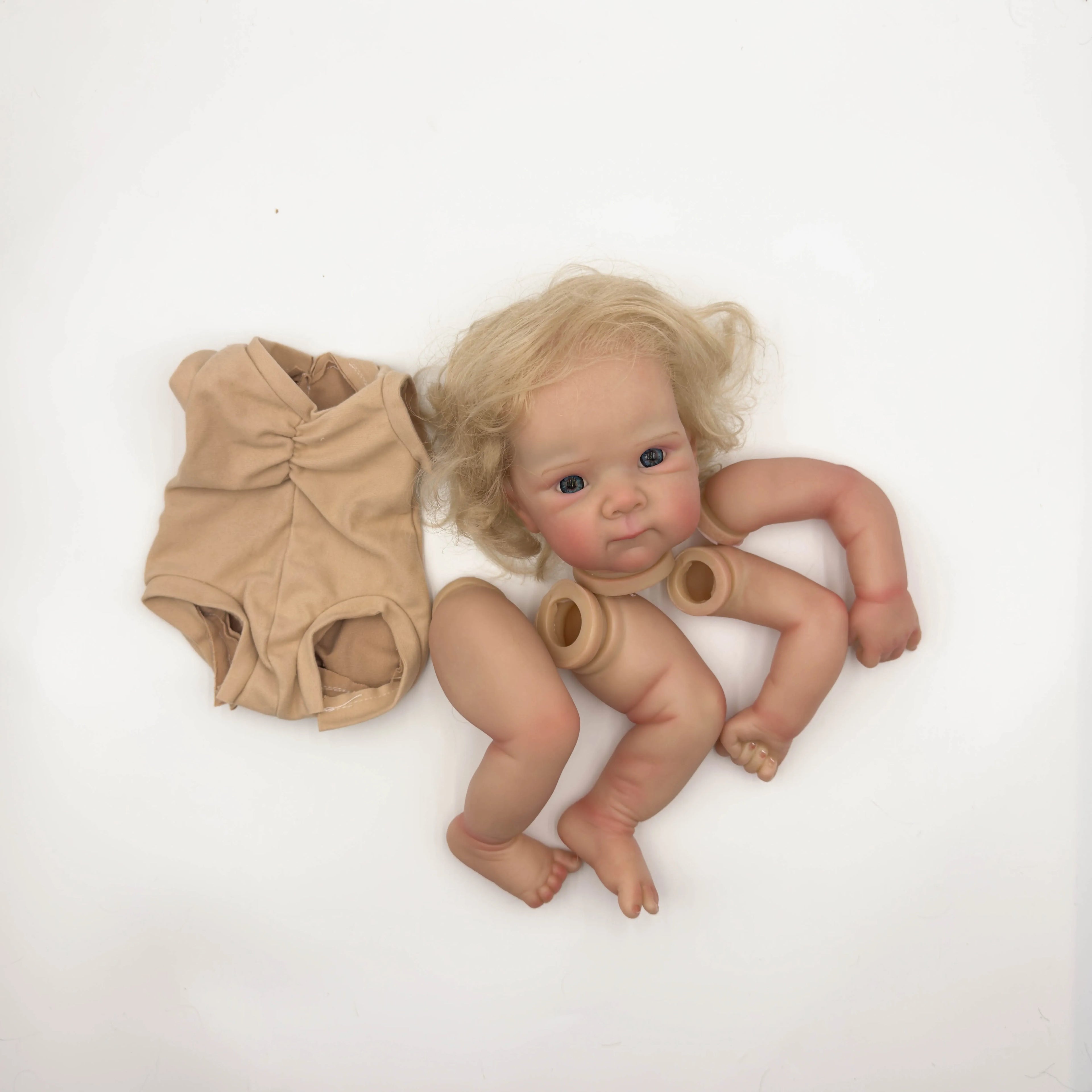 18inch bettie with curly hair Reborn Doll Kit Lifelike Awake Baby Already Painted Unfinished Doll Parts DIY Baby toys
