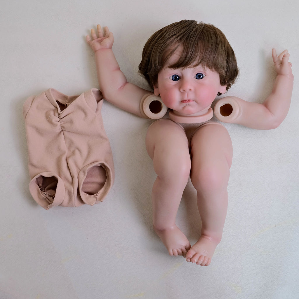 22inch Reborn Clerance sale Hulexy Doll Kit Lifelike Newborn painted Doll kit Unfinished Doll parts with Hand rooted Hair