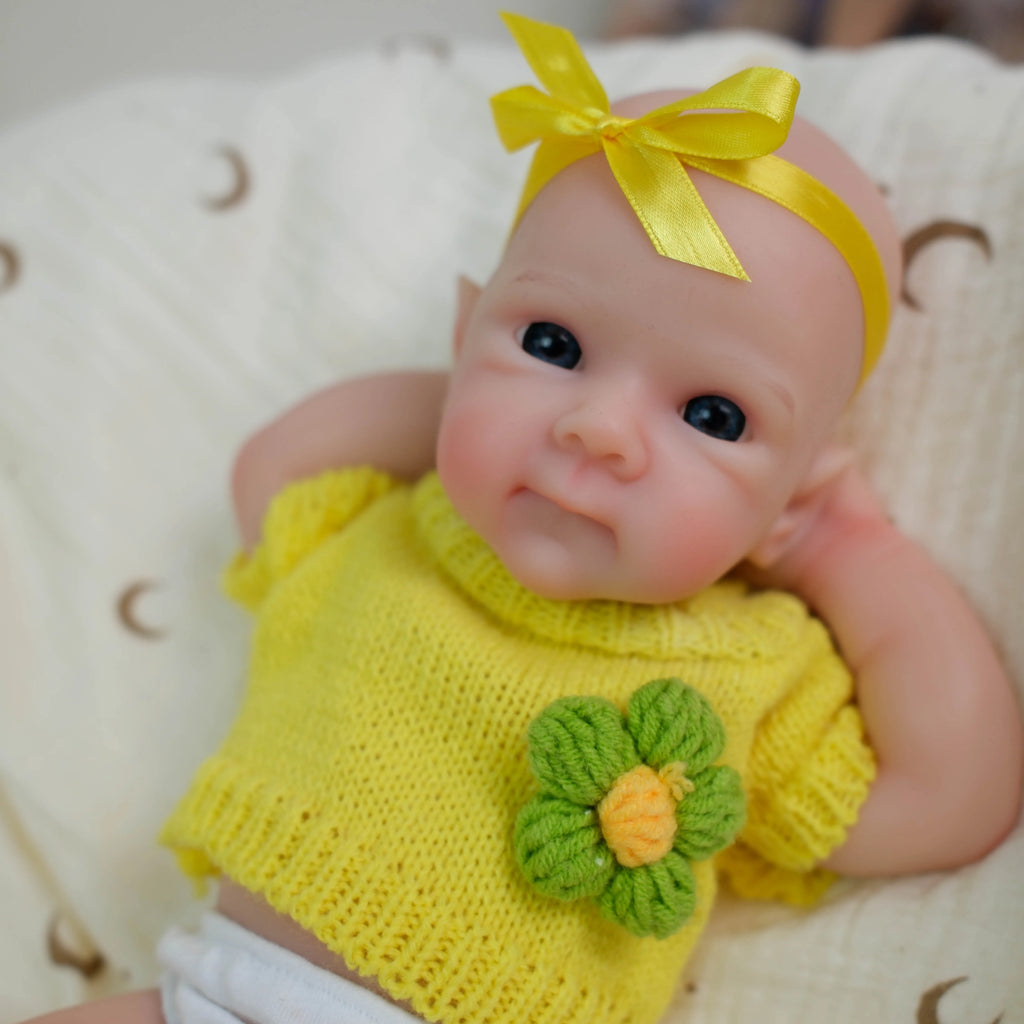 12" Bettie Platinum Silicone Reborn Doll | 31cm Premie Size Solid Soft Collectible with Elastic Mouth