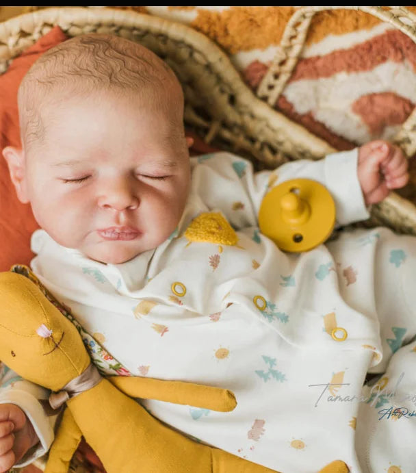 21inch Reborn Doll Kit Elliot Sleeping Baby Unfinished Unpainted Doll Parts with Cloth body