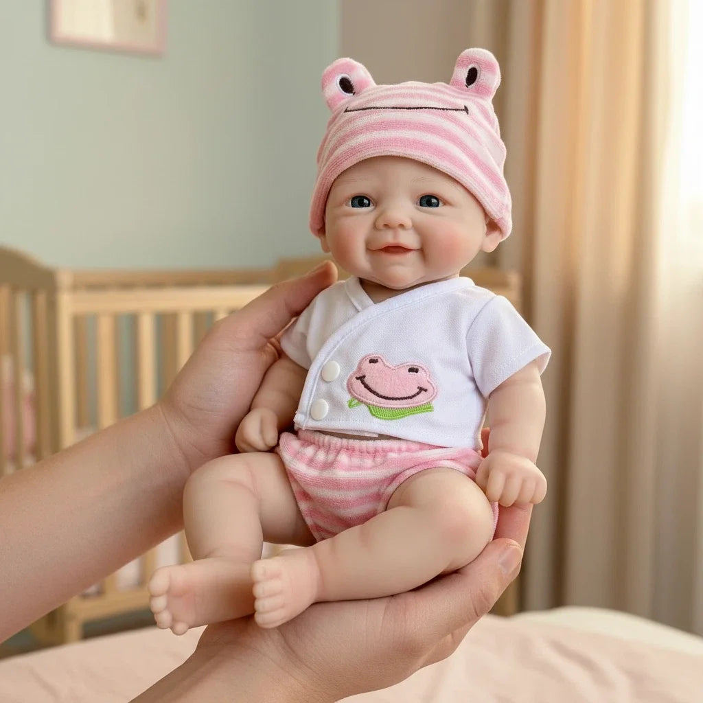 12" Vivienne Reborn Baby Doll | Full Solid Silicone Realistic Newborn with Pacifier & Outfit