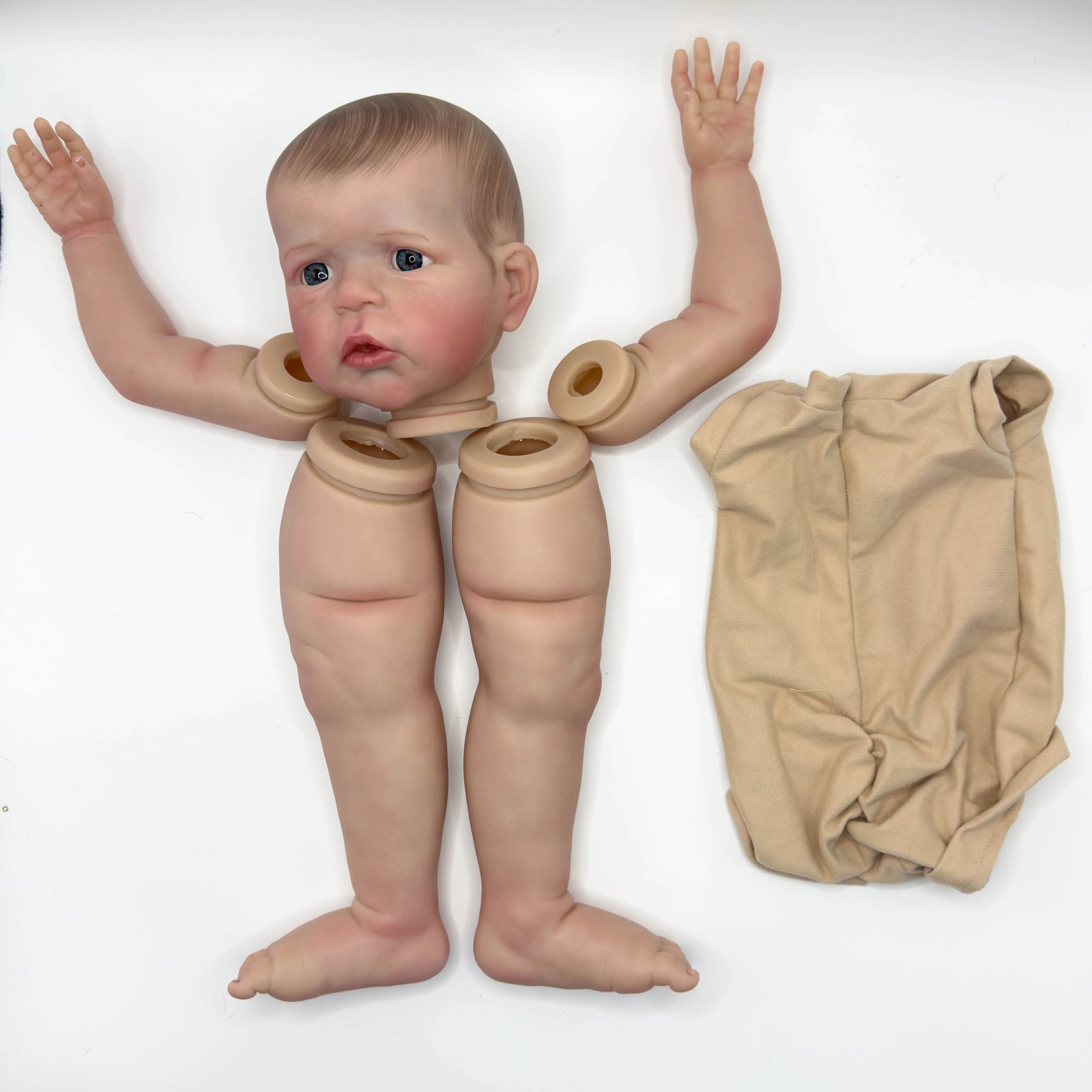24inchsandie Lifelike Unfinished Reborn Doll kit painted Doll kit Doll parts with Hand drawn hair