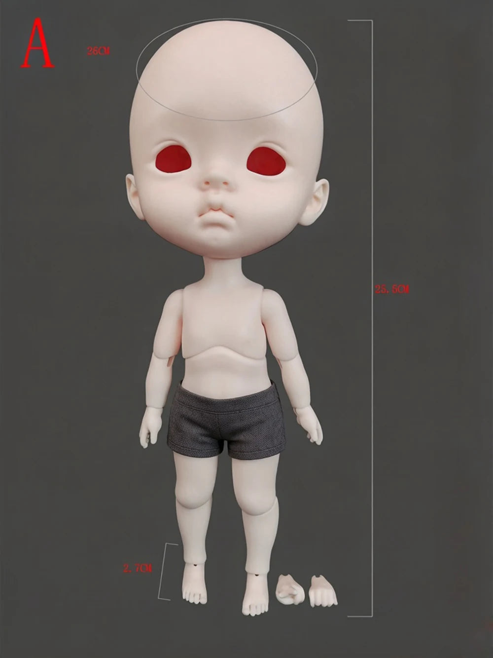 In stock 1/6 qianqian yuanbao BJD Doll Big Head Doll Resin Material No Makeup DIY Doll Accessories Child Doll Toys Girl Gift