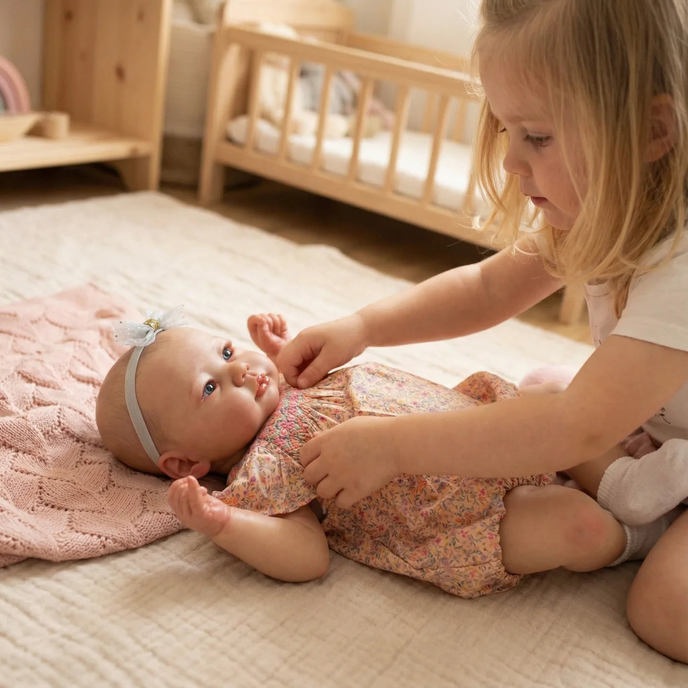 19inch Lali Soft Body Newborn Baby Reborn Doll Lifelike Soft Touch Cuddly Baby Multiple Layers Painting 3D Skin