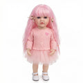 22inch Full body Betty Silicone Reborn Pink Curly hair Girl Doll Lifelike 3D Skin Visible Veins Gifts for Children
