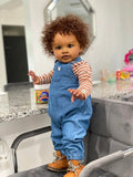 26inches Pippa Already Painted Finished Doll Reborn Toddler Huge Baby Size Dark Skin Lifelike Soft Touch 3D Skin Art Doll