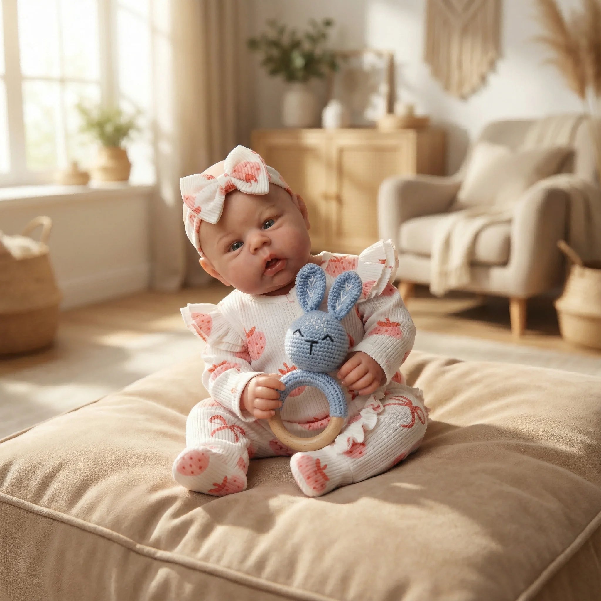 22" Gounchi Reborn Toddler Doll | 3D Skin Hand-Painted Collectible Art Doll for Kids