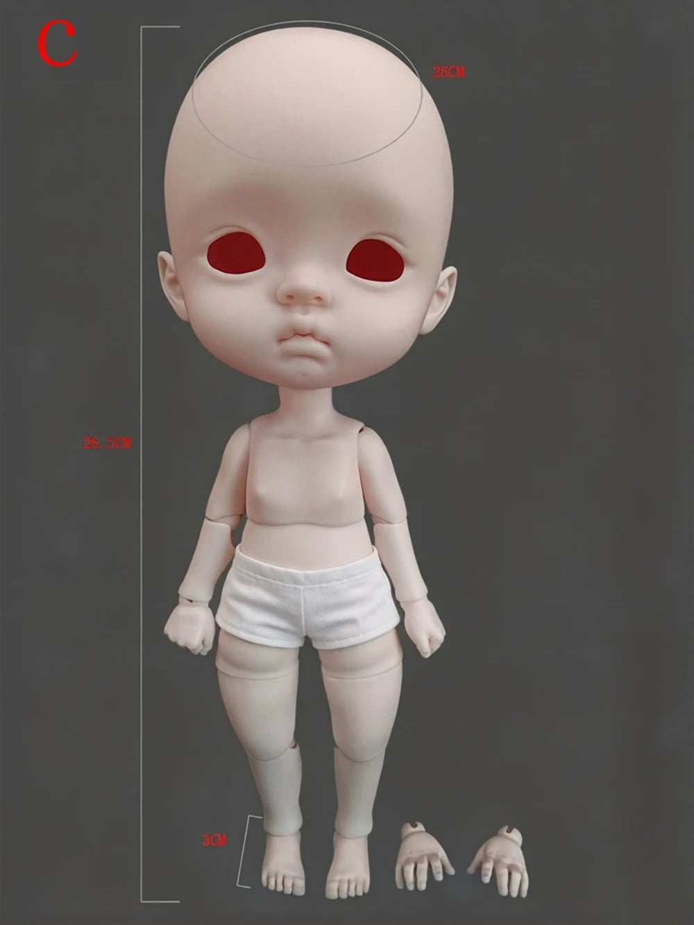In stock 1/6 qianqian yuanbao BJD Doll Big Head Doll Resin Material No Makeup DIY Doll Accessories Child Doll Toys Girl Gift