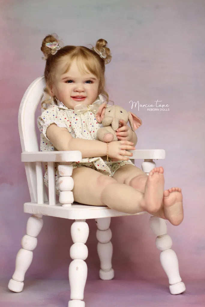 28inch Reborn doll kit Renata Soft vinyl fresh color with eyes and cloth body DIY Doll Part