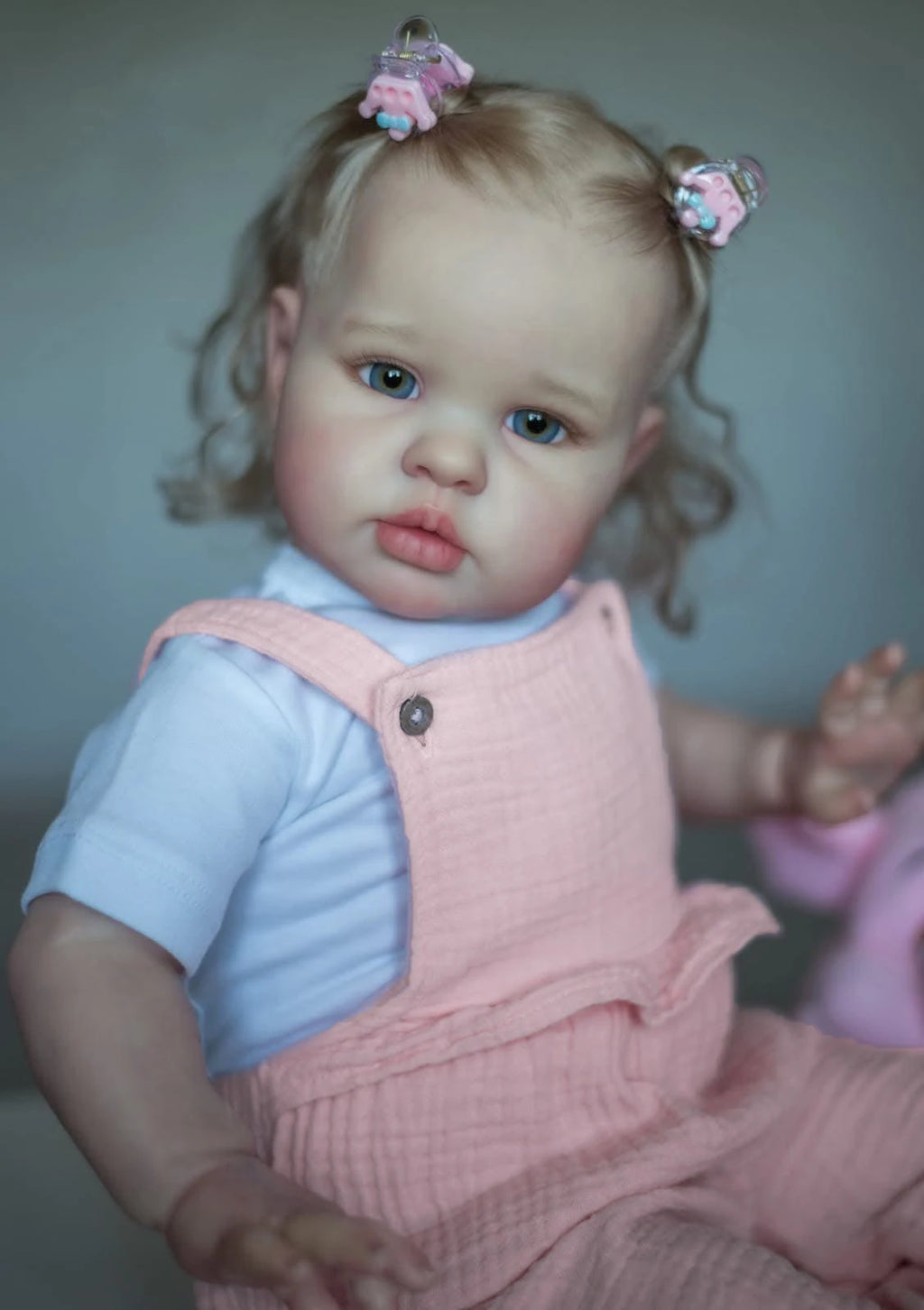 24Inch ellie Lifelike Reborn Baby Doll  Toddler Newborn Doll stand able Soft Touch 3D Skin Art Doll with Hand Root Hair