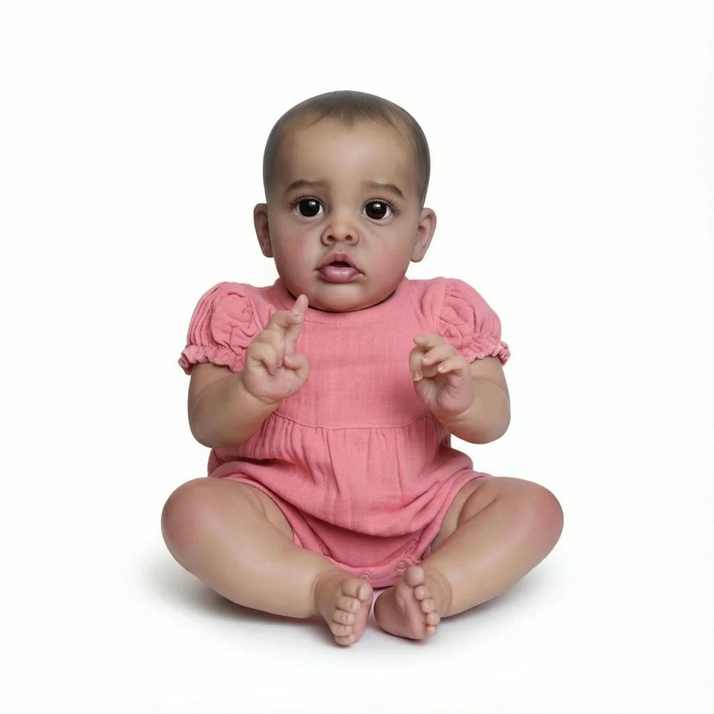 22Inch Benjamin Soft Vinyl Newborn Baby Reborn Doll Babies Dolls Lifelike Real Bebe Doll Dark Skin Birthday Xmas Gift