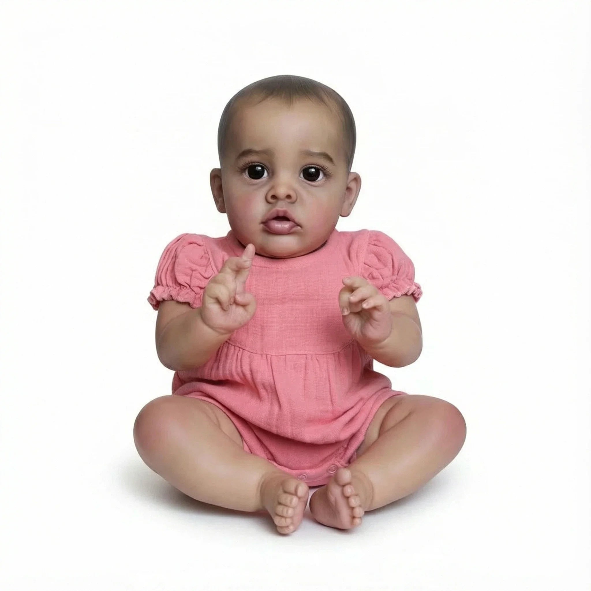 22Inch Benjamin Soft Vinyl Newborn Baby Reborn Doll Babies Dolls Lifelike Real Bebe Doll Dark Skin Birthday Xmas Gift