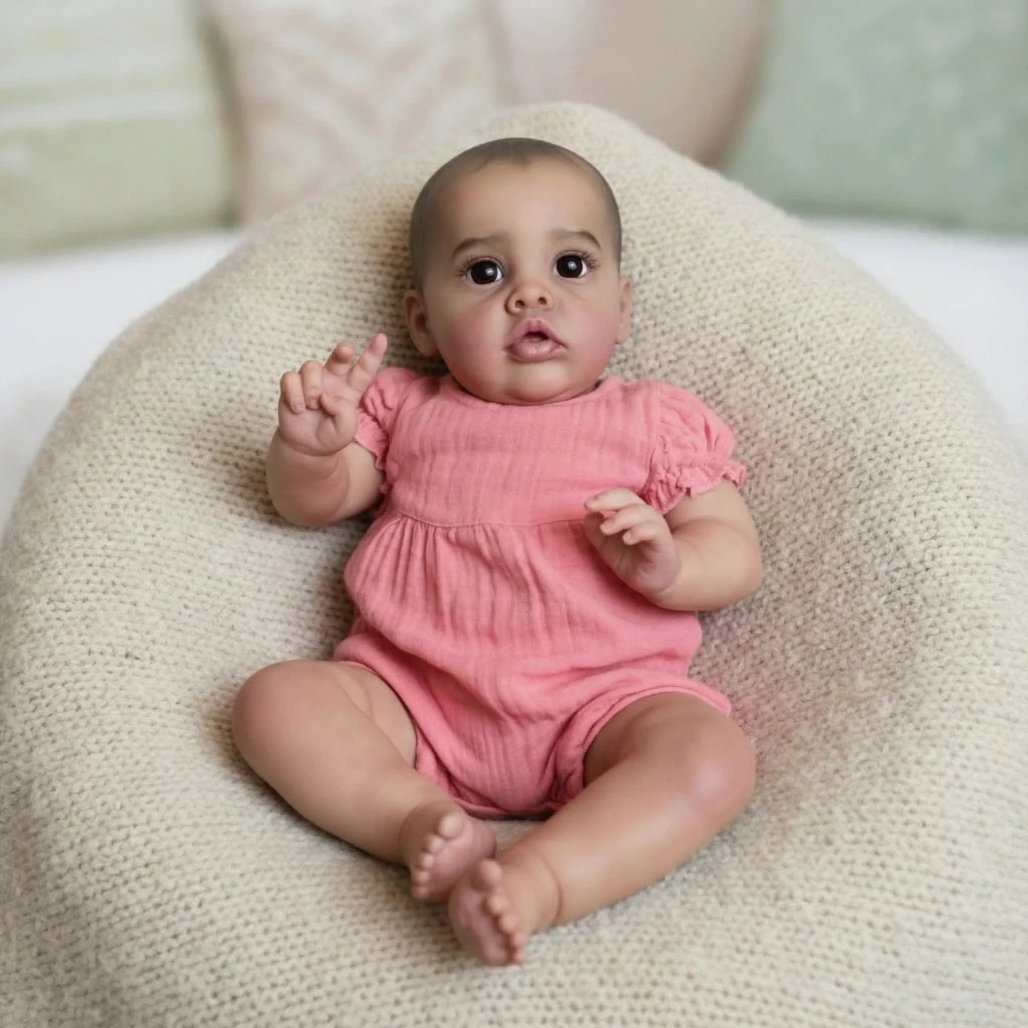 22Inch Benjamin Soft Vinyl Newborn Baby Reborn Doll Babies Dolls Lifelike Real Bebe Doll Dark Skin Birthday Xmas Gift