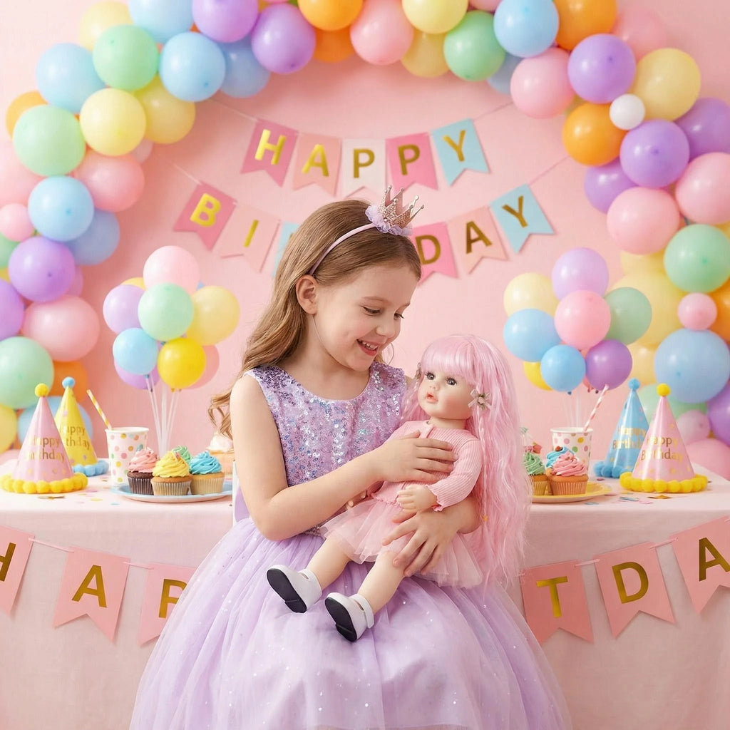 22inch Full body Betty Silicone Reborn Pink Curly hair Girl Doll Lifelike 3D Skin Visible Veins Gifts for Children