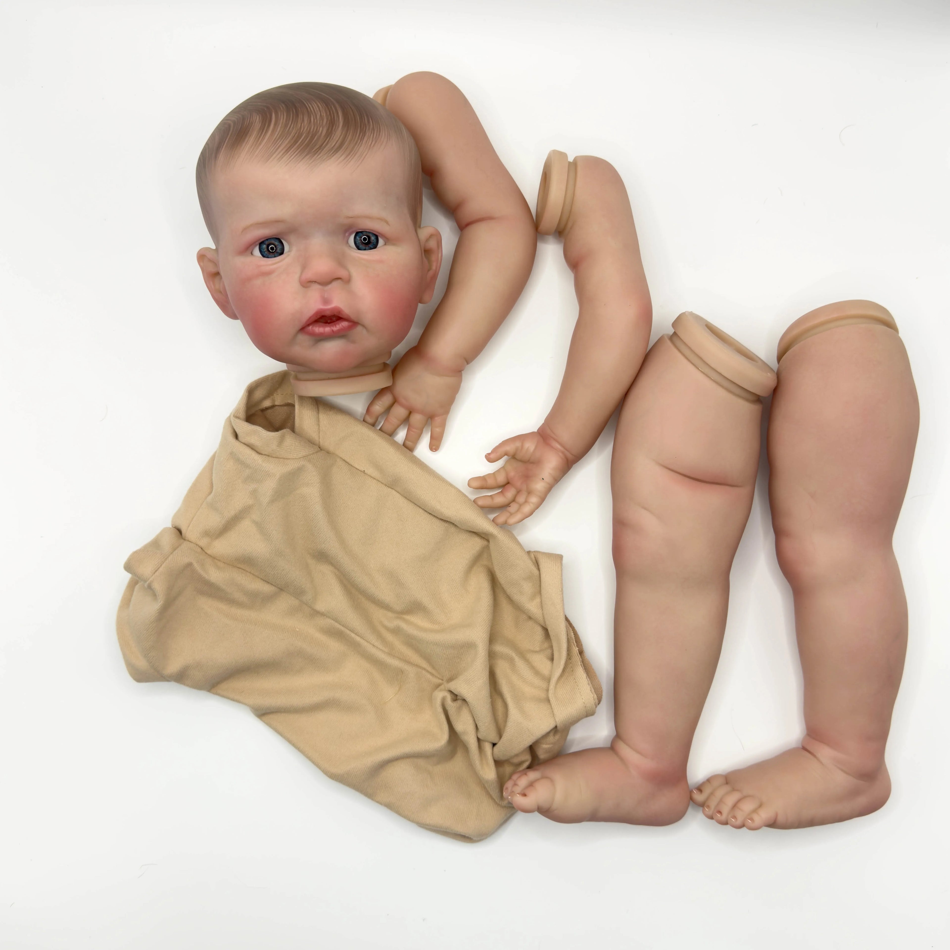 24inchsandie Lifelike Unfinished Reborn Doll kit painted Doll kit Doll parts with Hand drawn hair
