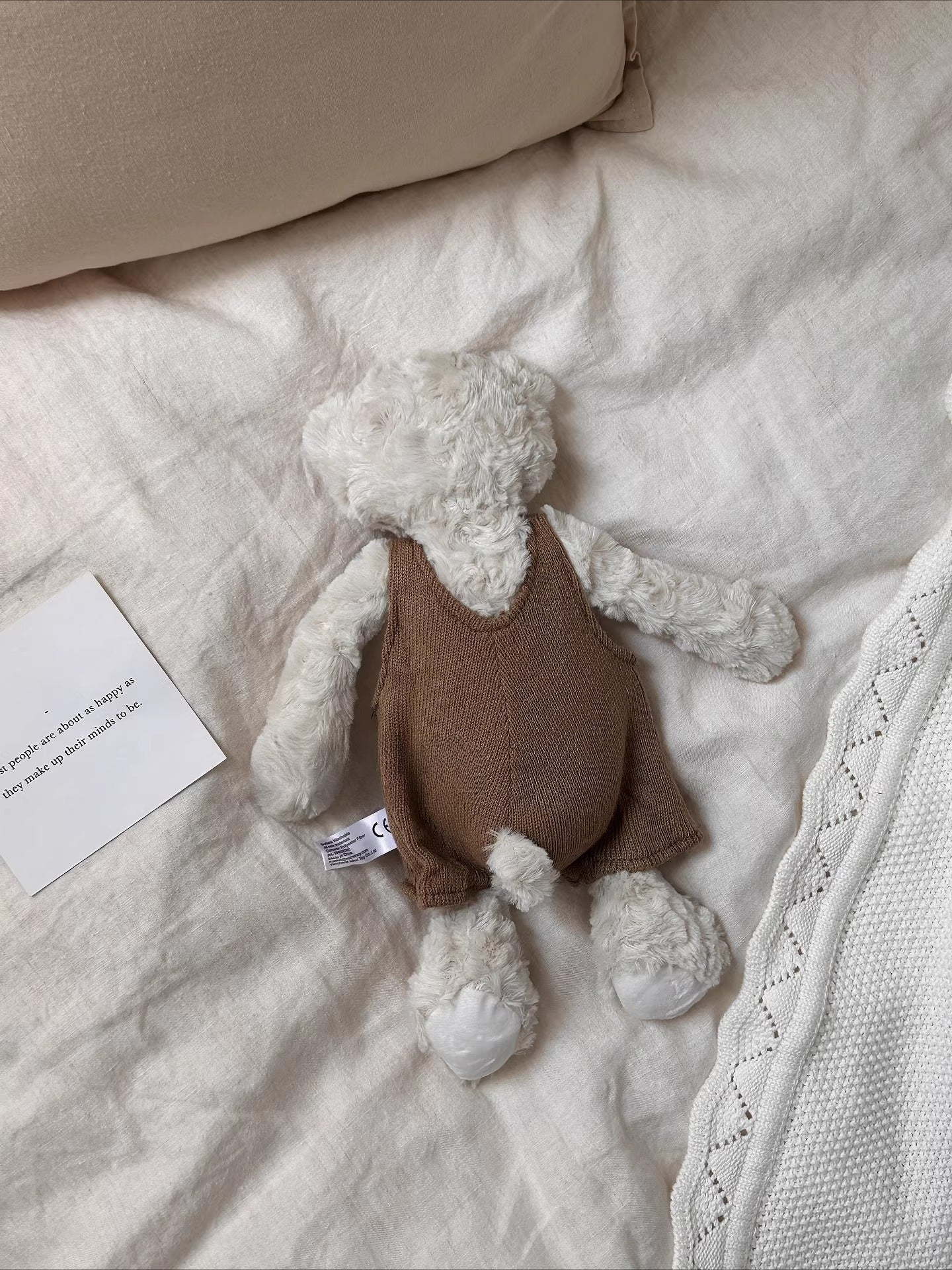 Vesta Retro British Style Plush Toys | Bear & Elephant with Overalls | Cuddly Companion for Kids & Adults