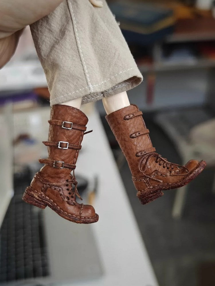 1/6 Blythe BJD Doll Retro Buckle Boots Doll Shoes ob24 ob22 Doll Accessories Toy