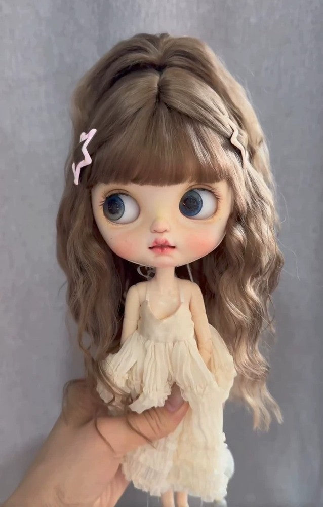 1/6 BJD Blythe Doll Wigs Landazz Hair Long Wavy Wig Soft Mohair Handmade DIY Toy