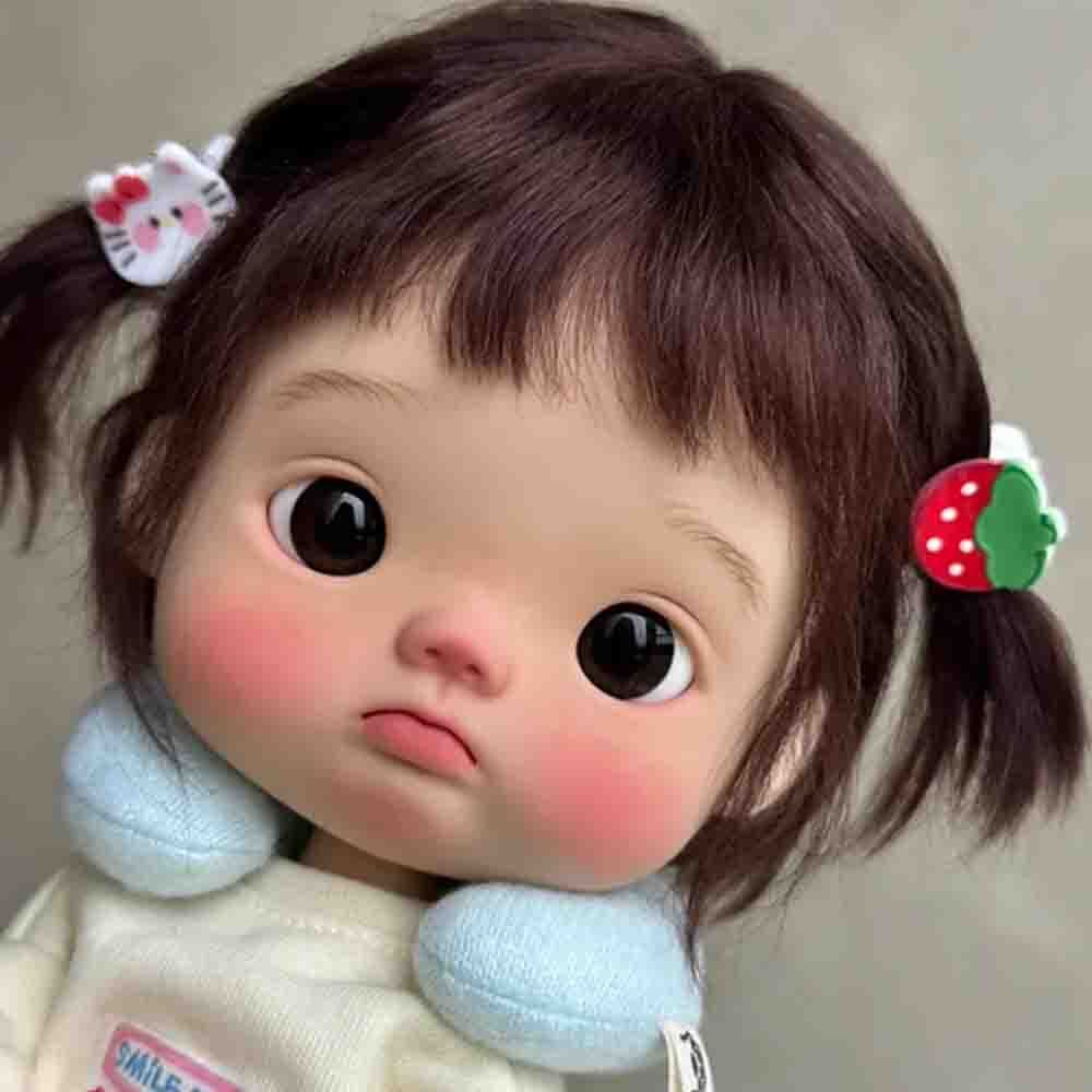 BJD 1/6 Doll SD Jointed with Face Makeup Big Head Eyes Resin Girl Handmade