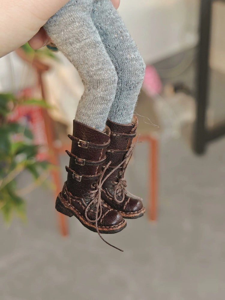 1/6 Blythe BJD Doll Retro Buckle Boots Doll Shoes ob24 ob22 Doll Accessories Toy