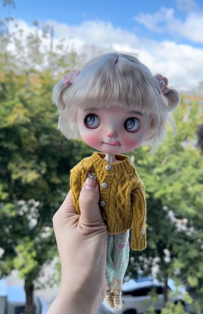 1/6 BJD Blythe Doll Wigs Landazz Hair Long Wavy Wig Soft Mohair Handmade DIY Toy