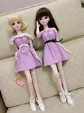 1/3SD SD16 BJD Outfit Doll Clothes Purple Dress + Belt #1 #2-