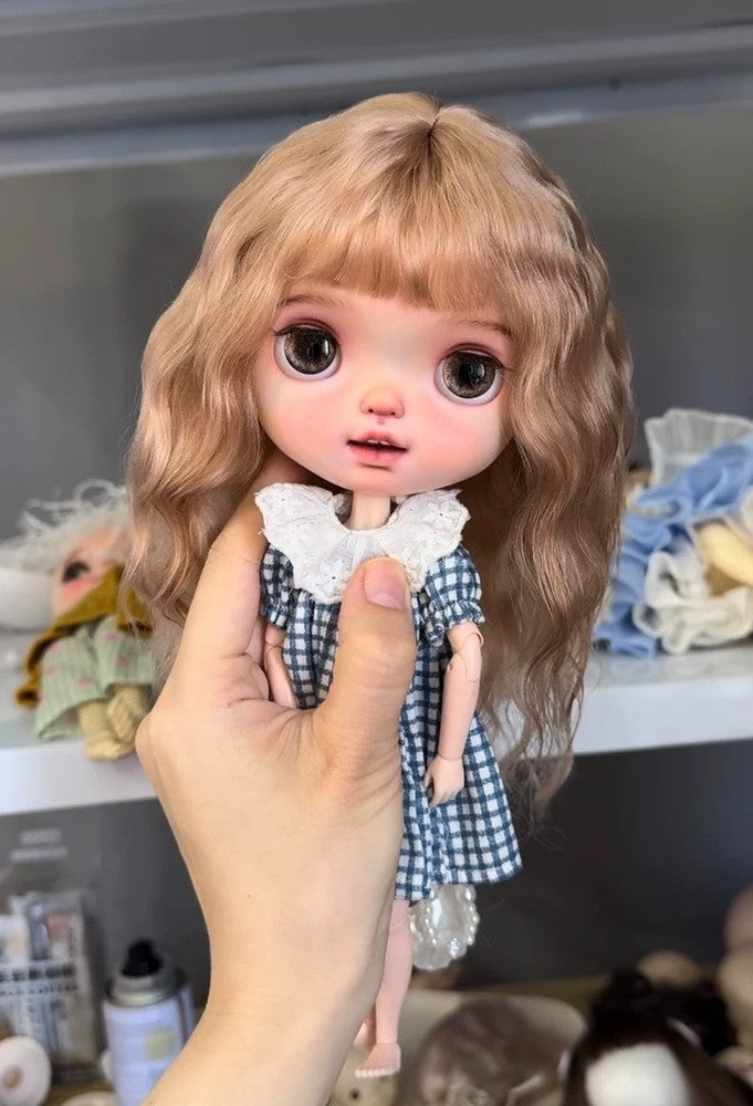 1/6 BJD Blythe Doll Wigs Landazz Hair Long Wavy Wig Soft Mohair Handmade DIY Toy