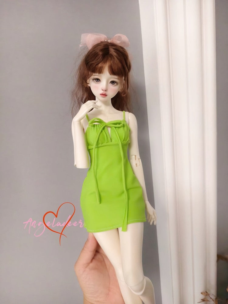 1/4 Puyoo 1/3 IP SID EID BJD Clothes Doll Outfit Sling Short Dress Light Green-