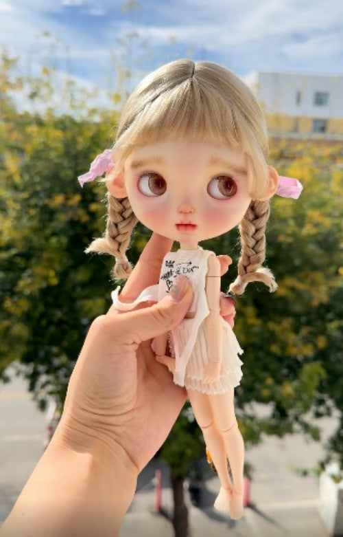 1/6 BJD Blythe Doll Wigs Landazz Hair Long Wavy Wig Soft Mohair Handmade DIY Toy