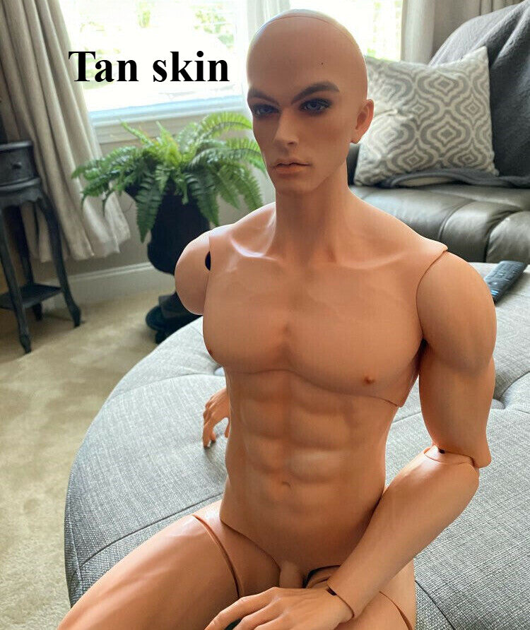 1/3 Bjd Doll Big Male Boy Dolls Man Free Eyes with Face Make Up Tan Skin Gift