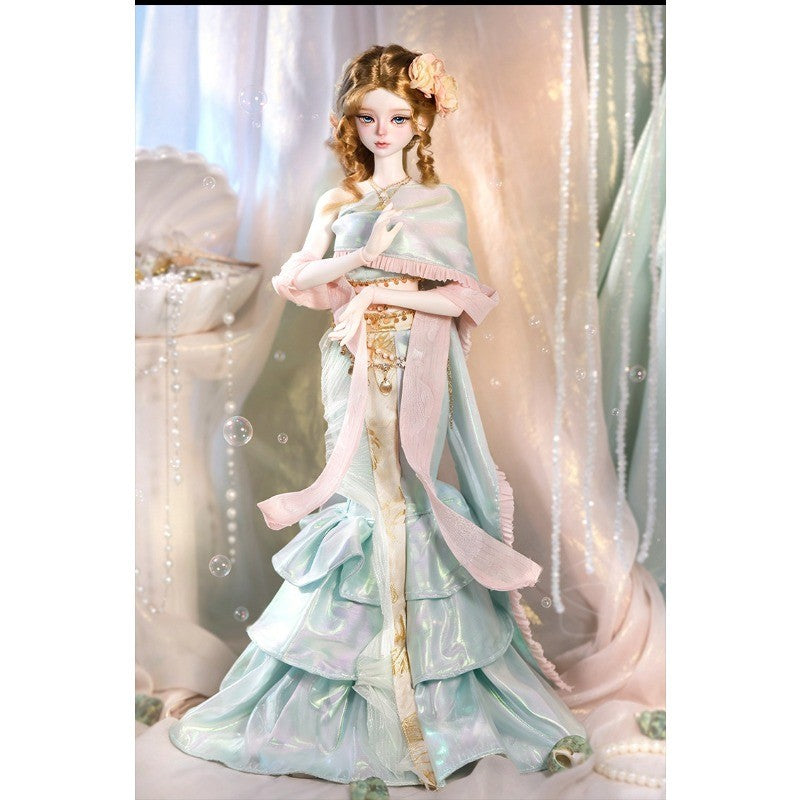 Full Set 1/4 Nude BJD Doll Resin Joint Mermaid Girl Exquisite Face Makeup Toy
