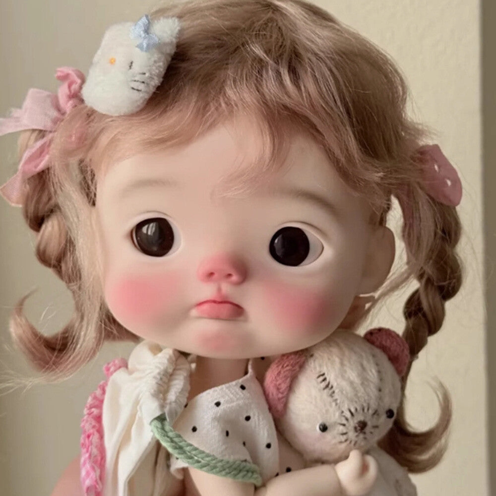 Joint Resin 1/8 BJD Doll Nude Toy Aggrieved Emoji Face Makeup Girl Handmade Gift
