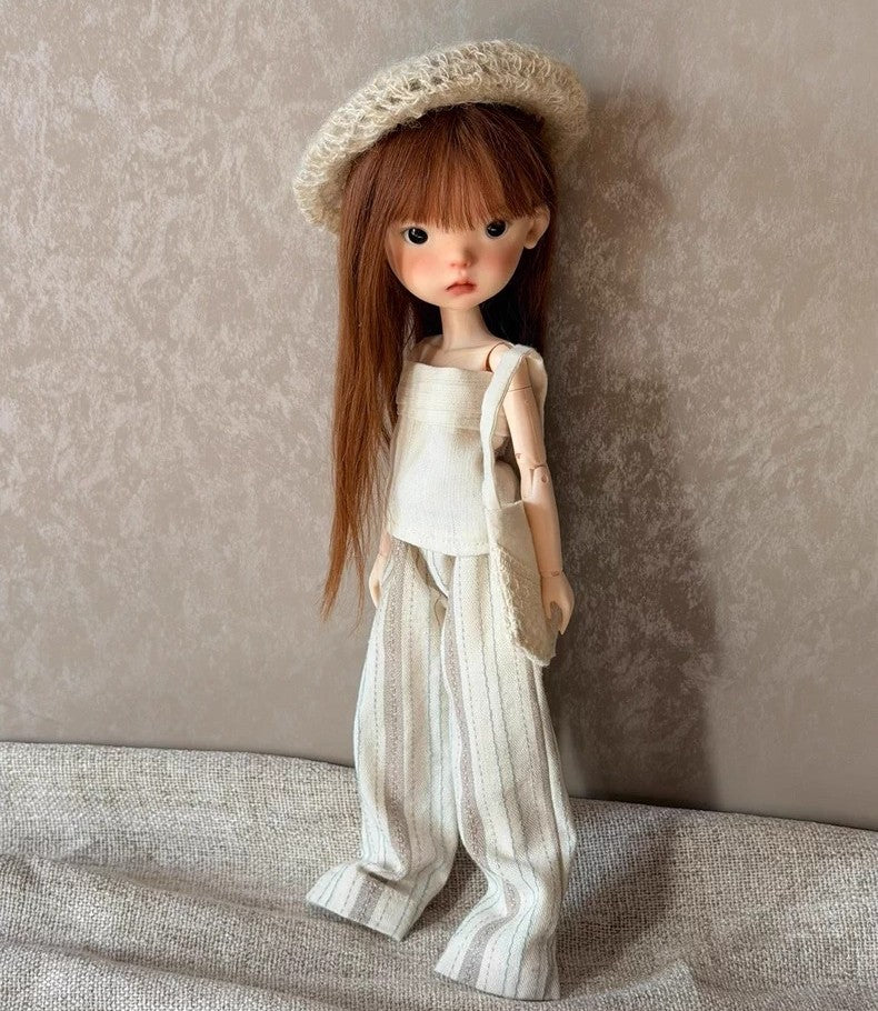 Full Set BJD Doll 1/6 Joint Faceup Eyes Wig Clothes Landoudou Girl Handmade Gift