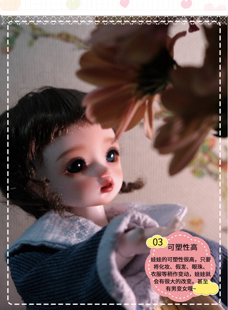 1/6 BJD Doll Girl Bare Doll Resin Jointed Doll + Eyes + Face Makeup Handmade Toy