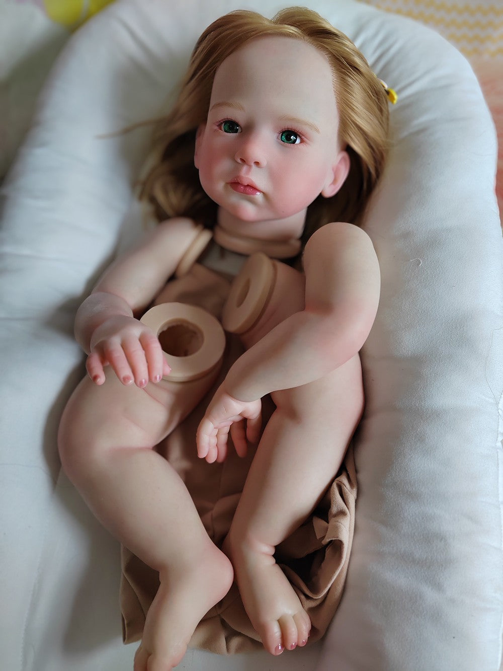 28in Painted Reborn Baby Doll Kit Girl Toddler Rooted Hair DIY Toy Handmade Gift