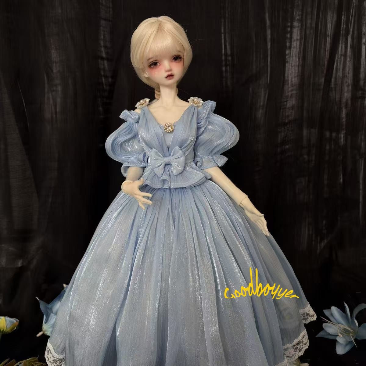 Sky Blue Lolita Long Dress Top + Skirt Clothes for 1/4 MSD BJD Doll DIKA AOD AF