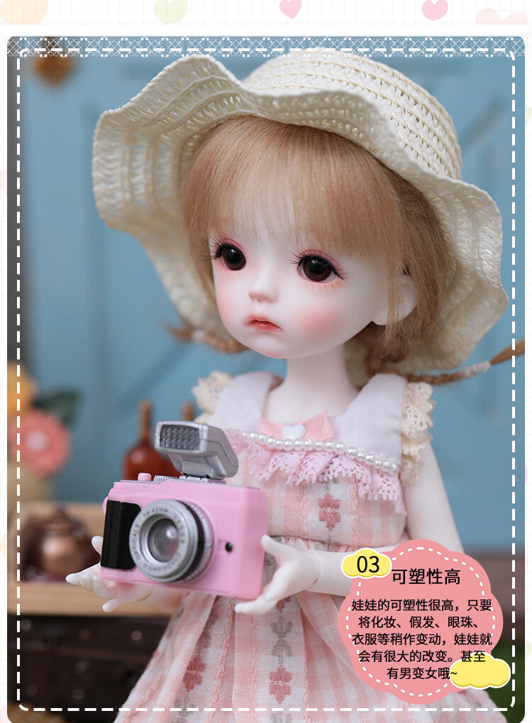 BJD 1/6 SD Dolls Lovely Girl Resin Ball Jointed Body + Eyes + Face Make up Wig