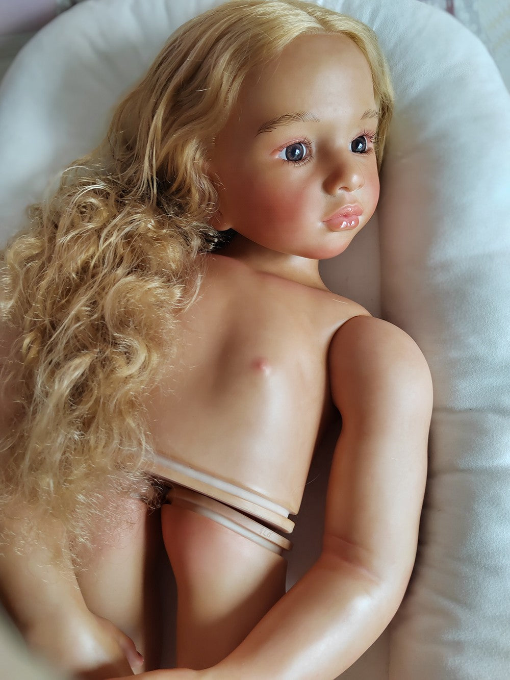 40in Painted Toddler Girl Reborn Doll Kit Huge Size Rooted Hair with Cloth Body-