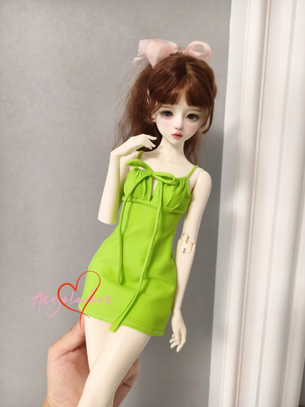 1/4 Puyoo 1/3 IP SID EID BJD Clothes Doll Outfit Sling Short Dress Light Green-