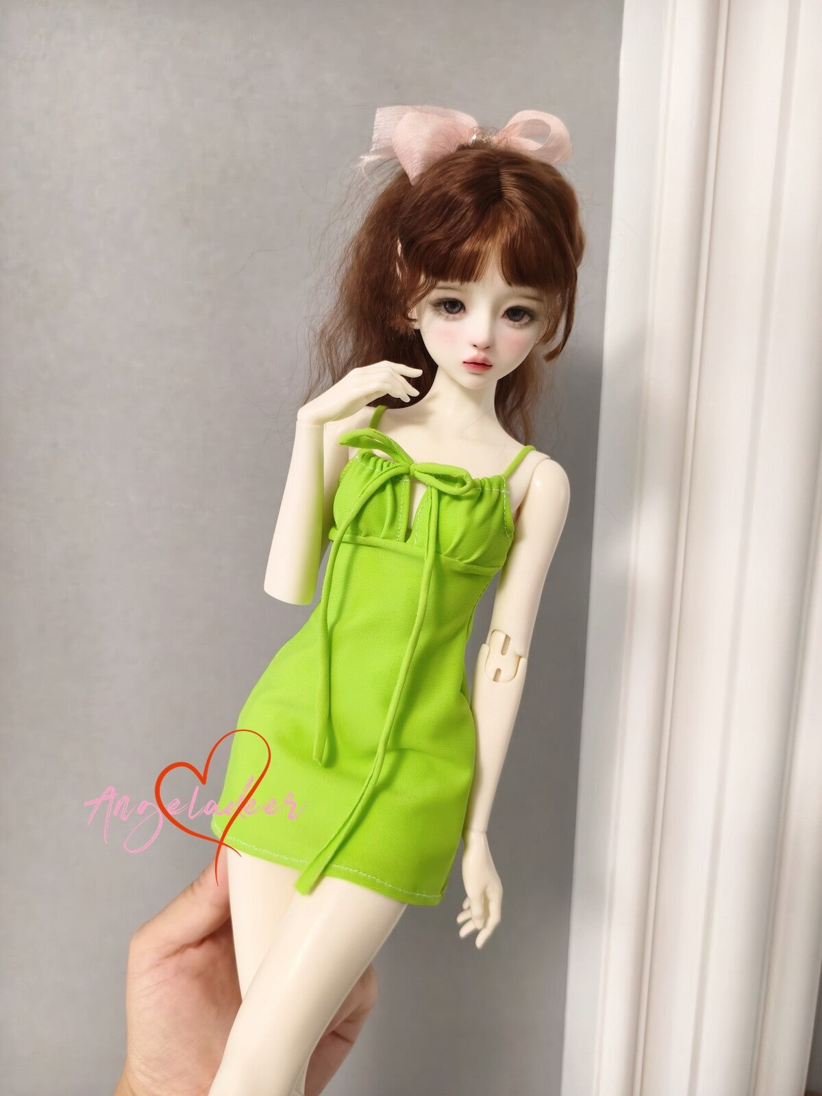 1/4 Puyoo 1/3 IP SID EID BJD Clothes Doll Outfit Sling Short Dress Light Green-