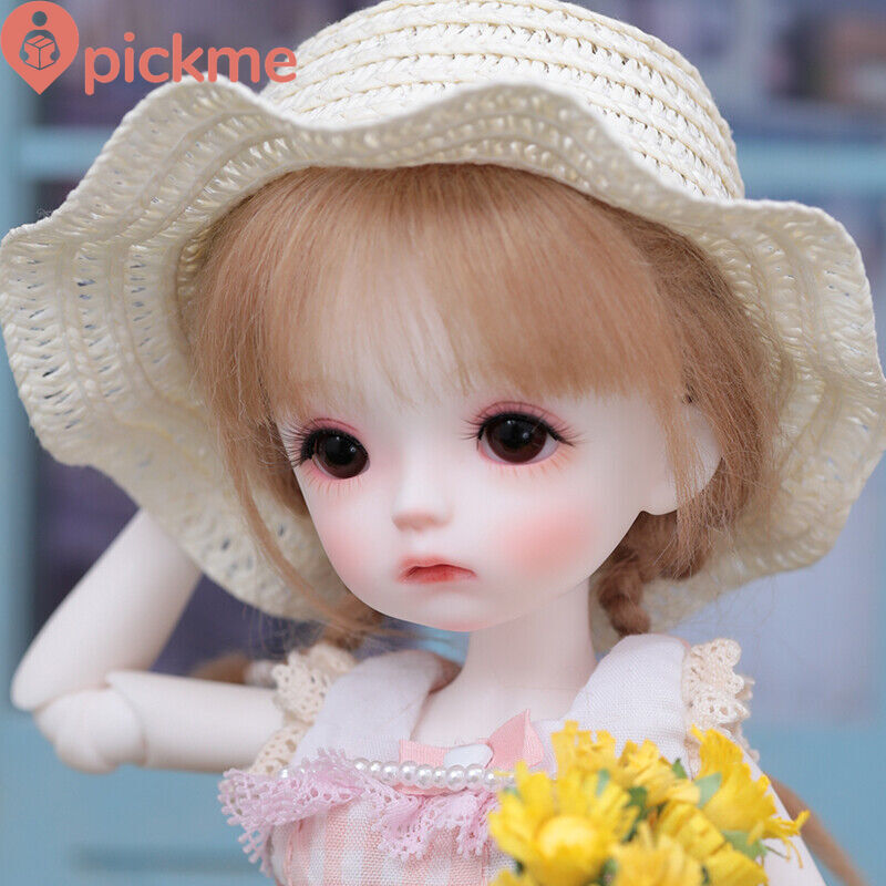 BJD 1/6 SD Dolls Lovely Girl Resin Ball Jointed Body + Eyes + Face Make up Wig