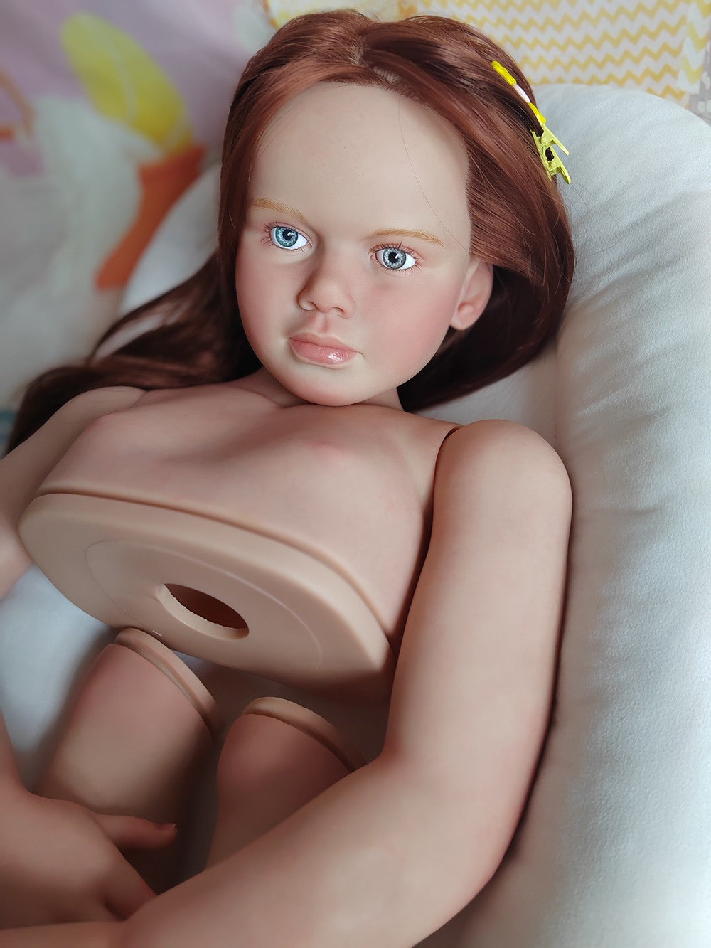 Custom Made 43in Artist Genesis Painted Reborn Doll Kit Toddler Girl Hand-Rooted Hair with Cloth Body Gift