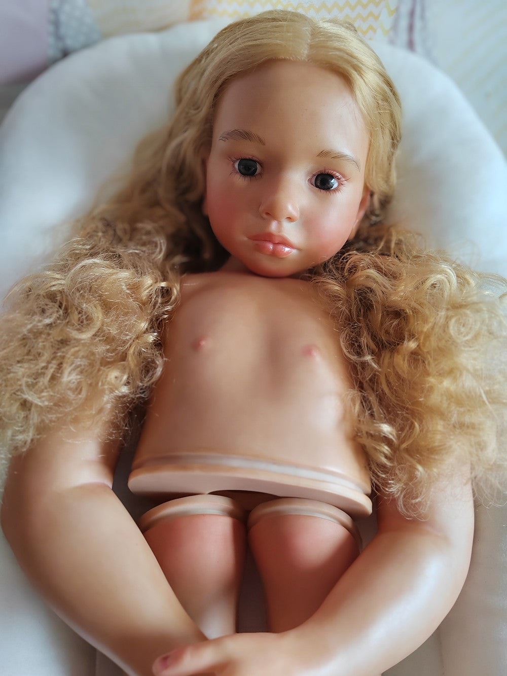 40in Painted Toddler Girl Reborn Doll Kit Huge Size Rooted Hair with Cloth Body-